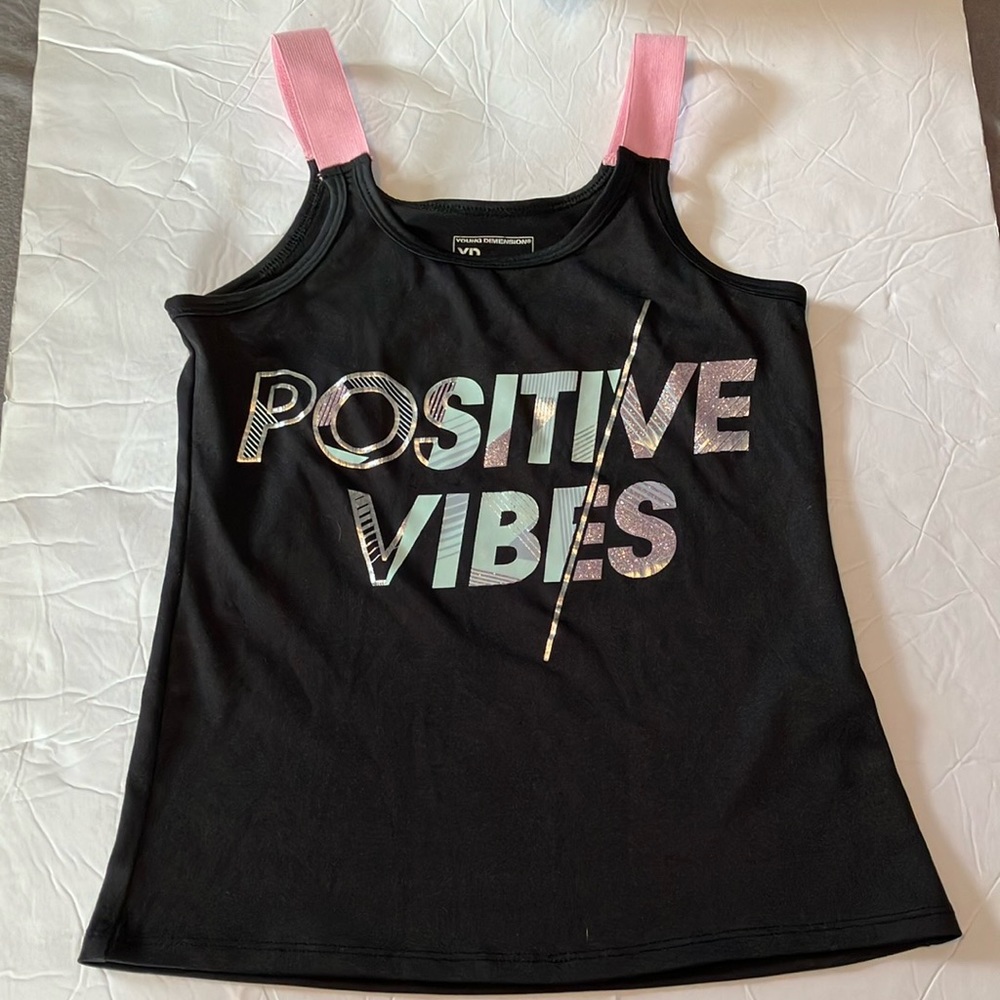 Girls young dimensions active black tank top Sz 9-10 years